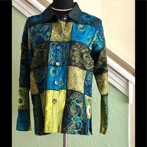 Beautiful silk jacket/ blouse (m) Laura Ashley - Picture 1 of 3